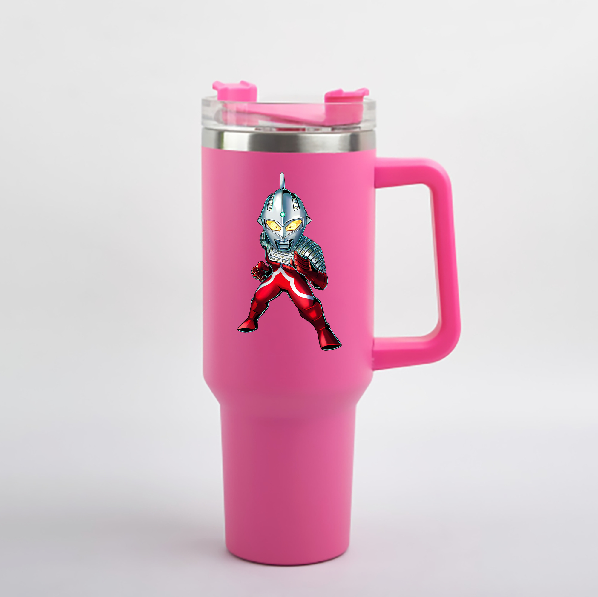 （画像用） ウルトラマン Ultraman 1200mL車用タンブラー - クリスタルステッカー（プラスチックストロー付き）
